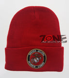 NEW! ROUND US MARINE CAP HAT USMC BEANIE RED