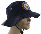 NEW! US NAVY LICENSED BUCKET MILITARY HAT BOOINE CAP NAVY