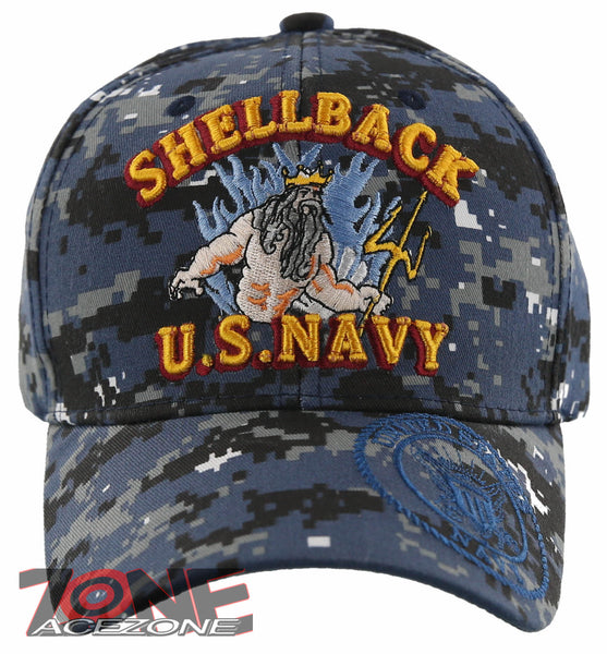 US NAVY SHELLBACK USN BALL CAP HAT DIGITAL NAVY CAMO – AceZone.com