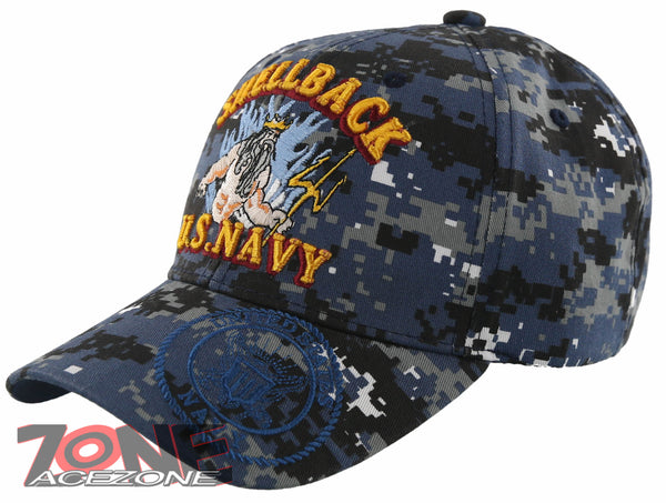 US NAVY SHELLBACK USN BALL CAP HAT DIGITAL NAVY CAMO – AceZone.com