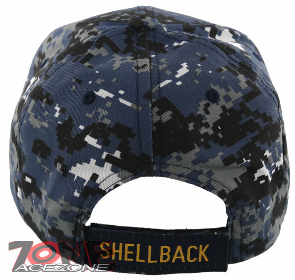 US NAVY SHELLBACK USN BALL CAP HAT DIGITAL NAVY CAMO – AceZone.com