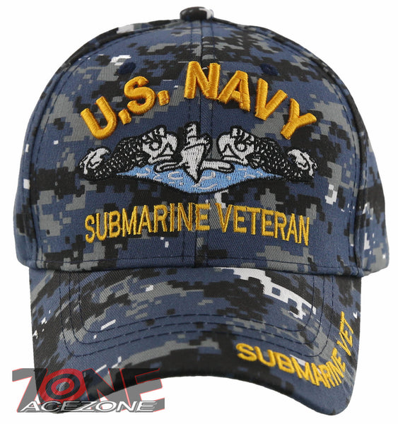 NEW! US NAVY SUBMARINE VETERAN BALL CAP HAT DIGITAL NAVY CAMO