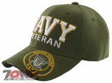 NEW! US NAVY VETERAN SIDE ROUND USN BALL CAP HAT OLIVE