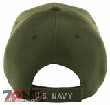 NEW! US NAVY VETERAN SIDE ROUND USN BALL CAP HAT OLIVE