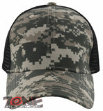 NEW! PLAIN SOLID MESH SNAPBACK BASEBALL CAP HAT BLACK ACU CAMO