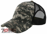 NEW! PLAIN SOLID MESH SNAPBACK BASEBALL CAP HAT BLACK ACU CAMO