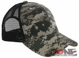 NEW! PLAIN SOLID MESH SNAPBACK BASEBALL CAP HAT BLACK ACU CAMO