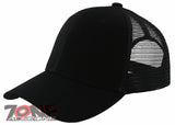 NEW! PLAIN SOLID MESH SNAPBACK BASEBALL CAP HAT ALL BLACK