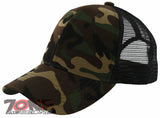 NEW! PLAIN SOLID MESH SNAPBACK BASEBALL CAP HAT BLACK GREEN CAMO