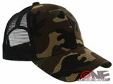 NEW! PLAIN SOLID MESH SNAPBACK BASEBALL CAP HAT BLACK GREEN CAMO
