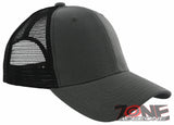 NEW! PLAIN SOLID MESH SNAPBACK BASEBALL CAP HAT BLACK GRAY