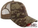 NEW! PLAIN SOLID MESH SNAPBACK BASEBALL CAP HAT TAN DIGITAL TAN CAMO
