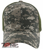 NEW! PLAIN SOLID MESH SNAPBACK BASEBALL CAP HAT OLIVE ACU CAMO