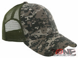 NEW! PLAIN SOLID MESH SNAPBACK BASEBALL CAP HAT OLIVE ACU CAMO