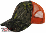 NEW! PLAIN SOLID MESH SNAPBACK BASEBALL CAP HAT ORANGE FOREST CAMO