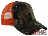 NEW! PLAIN SOLID MESH SNAPBACK BASEBALL CAP HAT ORANGE FOREST CAMO