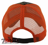 NEW! PLAIN SOLID MESH SNAPBACK BASEBALL CAP HAT ORANGE FOREST CAMO