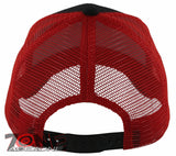 NEW! PLAIN SOLID MESH SNAPBACK BASEBALL CAP HAT RED BLACK