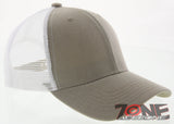 NEW! PLAIN SOLID MESH SNAPBACK BASEBALL CAP HAT WHITE TAN