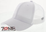 NEW! PLAIN SOLID MESH SNAPBACK BASEBALL CAP HAT ALL WHITE