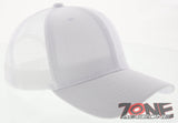 NEW! PLAIN SOLID MESH SNAPBACK BASEBALL CAP HAT ALL WHITE