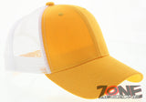 NEW! PLAIN SOLID MESH SNAPBACK BASEBALL CAP HAT WHITE YELLOW