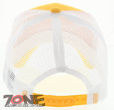 NEW! PLAIN SOLID MESH SNAPBACK BASEBALL CAP HAT WHITE YELLOW