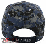 NEW! US NAVY SEABEES CAN DO BASEBALL CAP HAT DIGITAL NAVY CAMO