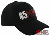 NEW! 45MM PISTOL GUN SIDE 45MM BASEBALL CAP HAT BLACK
