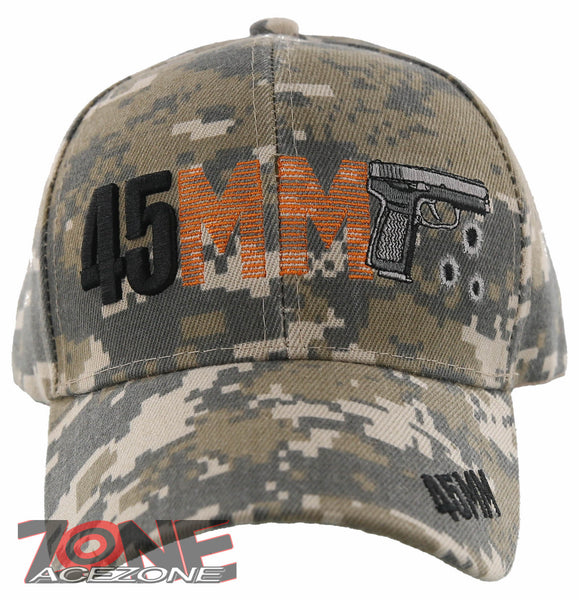 NEW! 45MM PISTOL GUN SIDE 45MM BASEBALL CAP HAT ACU CAMO