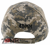 NEW! 45MM PISTOL GUN SIDE 45MM BASEBALL CAP HAT ACU CAMO