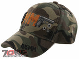 NEW! 45MM PISTOL GUN SIDE 45MM BASEBALL CAP HAT GREEN CAMO