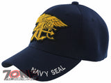 NEW! US NAVY SEAL GOLD YARN SHADOW USN BALL CAP HAT NAVY
