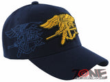 NEW! US NAVY SEAL GOLD YARN SHADOW USN BALL CAP HAT NAVY