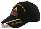 NEW! US ARMY 1ST ARMORED DIVISION OLD IRONSIDES IRON SOLDIERS CAP HAT BLACK
