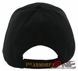 NEW! US ARMY 1ST ARMORED DIVISION OLD IRONSIDES IRON SOLDIERS CAP HAT BLACK