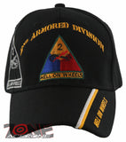 NEW! US ARMY 2ND ARMORED DIVISION HELL ON WHEELS SIDE LINE CAP HAT BLACK