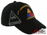 NEW! US ARMY 2ND ARMORED DIVISION HELL ON WHEELS SIDE LINE CAP HAT BLACK