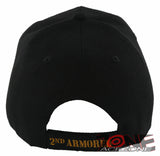 NEW! US ARMY 2ND ARMORED DIVISION HELL ON WHEELS SIDE LINE CAP HAT BLACK