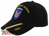 NEW! US ARMY 11TH AIRBORNE DIVISION ANGELS BALL CAP HAT BLACK