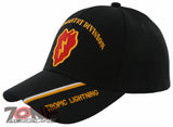 NEW! US ARMY 25TH INFANTRY DIVISION TROPIC LIGHTNING BALL CAP HAT BLACK