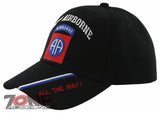 NEW! US ARMY 82ND AIRBORNE ALL THE WAY BALL CAP HAT BLACK