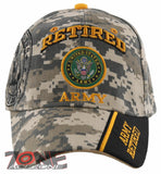 NEW! US ARMY RETIRED ROUND SIDE CAMO BALL CAP HAT ACU CAMO