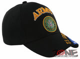 NEW! US ARMY ROUND SIDE USA FLAG BALL CAP HAT BLACK