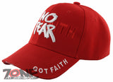 NO FEAR GOT FAITH SHADOW JESUS CHRISTIAN BALL CAP HAT RED