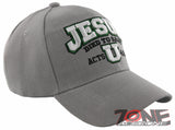 JESUS DIED TO SAVE U ACTS 4:12 CHRISTIAN BALL CAP HAT GRAY