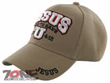 JESUS DIED TO SAVE U ACTS 4:12 CHRISTIAN BALL CAP HAT TAN
