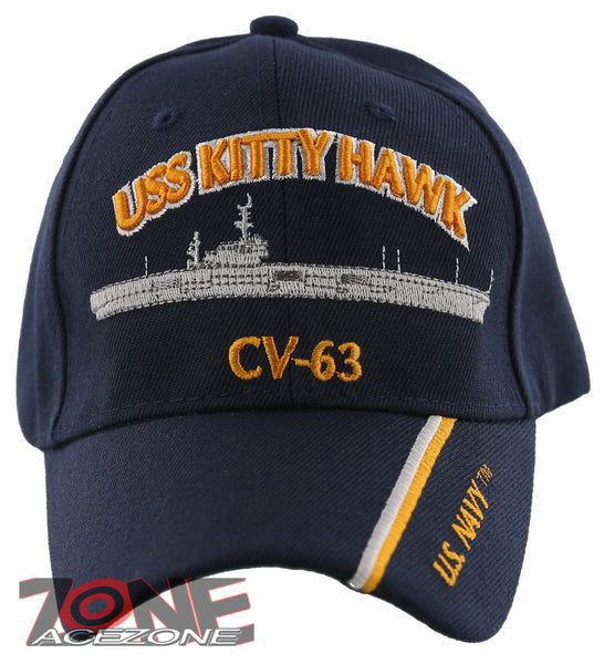 NEW! US NAVY USN USS KITTY HAWK CV-63 BALL CAP HAT NAVY