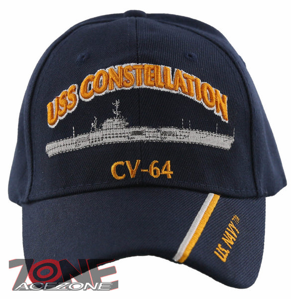 NEW! US NAVY USN USS CONSTELLATION CV-64 BALL CAP HAT NAVY
