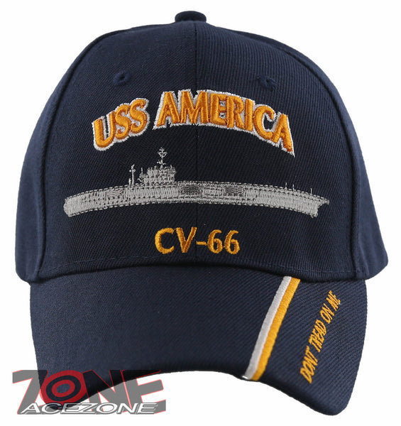 NEW! US NAVY USN USS AMERICA CV-66 DON’T TREAD ON ME BALL CAP HAT NAVY